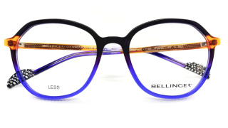 Lunettes Bellinger élégante pour femme à monture bleue et ambre